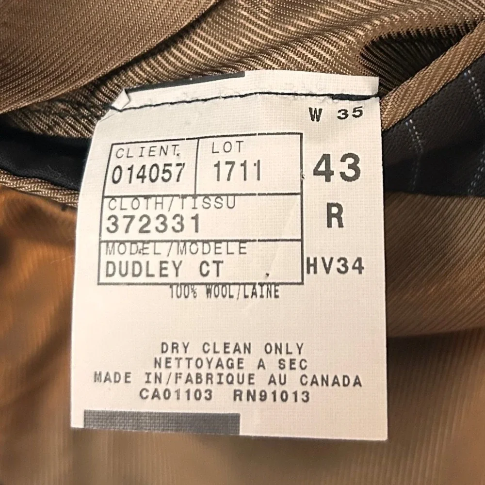 Jack Victor Blazer Mens 43 Brown Pinstripe 100% Wool 2 Button Suit Jacket Canada